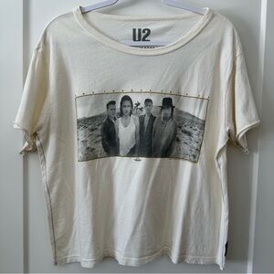 Free People Cream Graphic Tee - U2